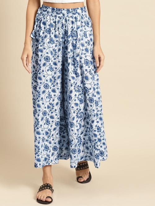 batik print flared palazzo - 18383064 -  Standard Image - 0