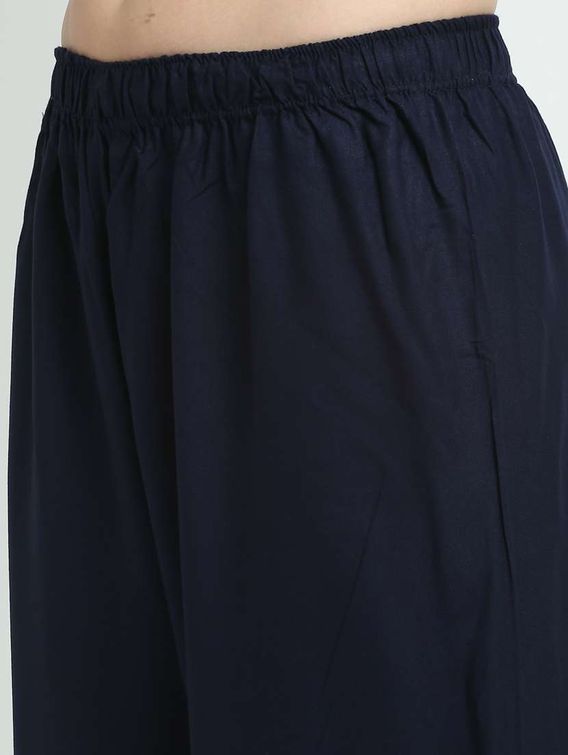 navy rayon flared palazzo - 18383074 - Standard Image - 4