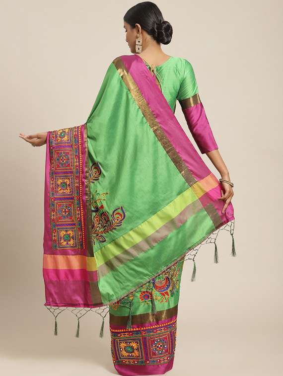 women's embroidered saree with blouse - 18383502 - Standard Image - 1