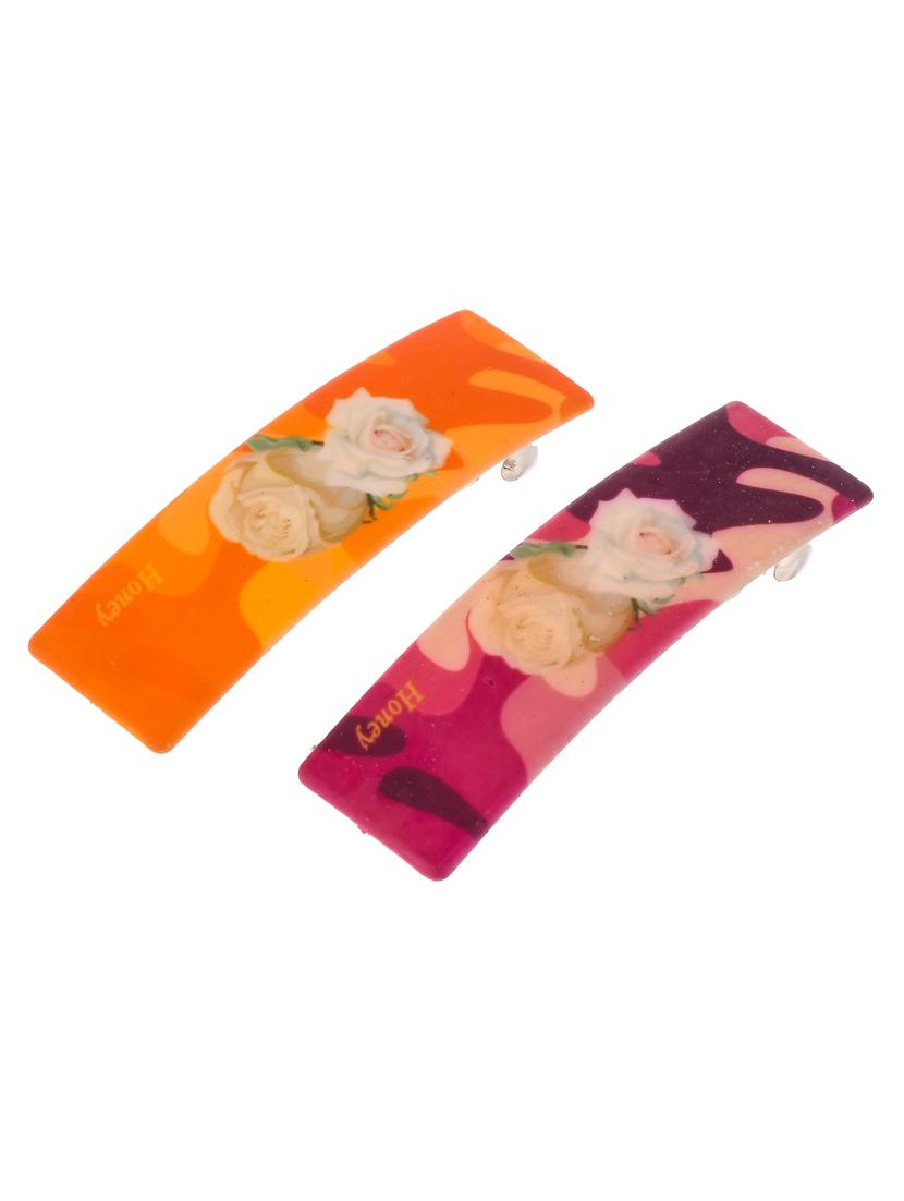 set of 2 multi colored printed geometrical french barette - 18383509 - Standard Image - 1