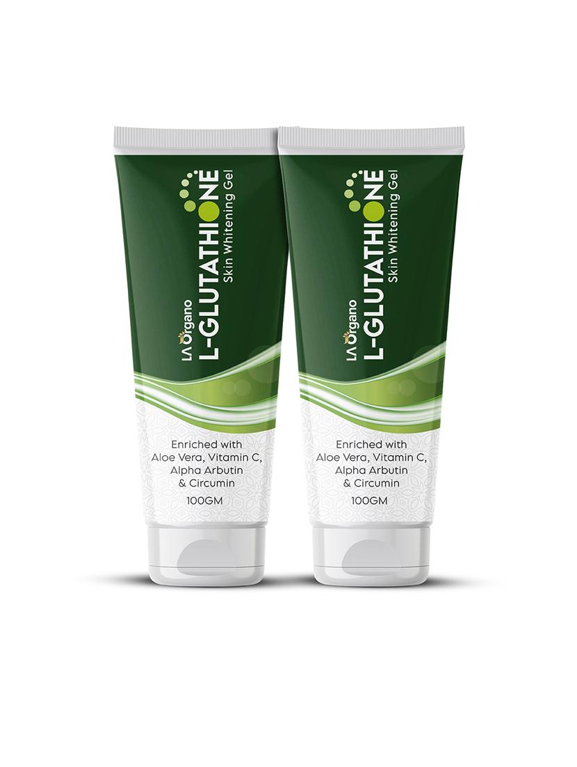 la organo l- glutathione gel for skin whitening & brightening enrich with vitamin c (pack of 2) 200g