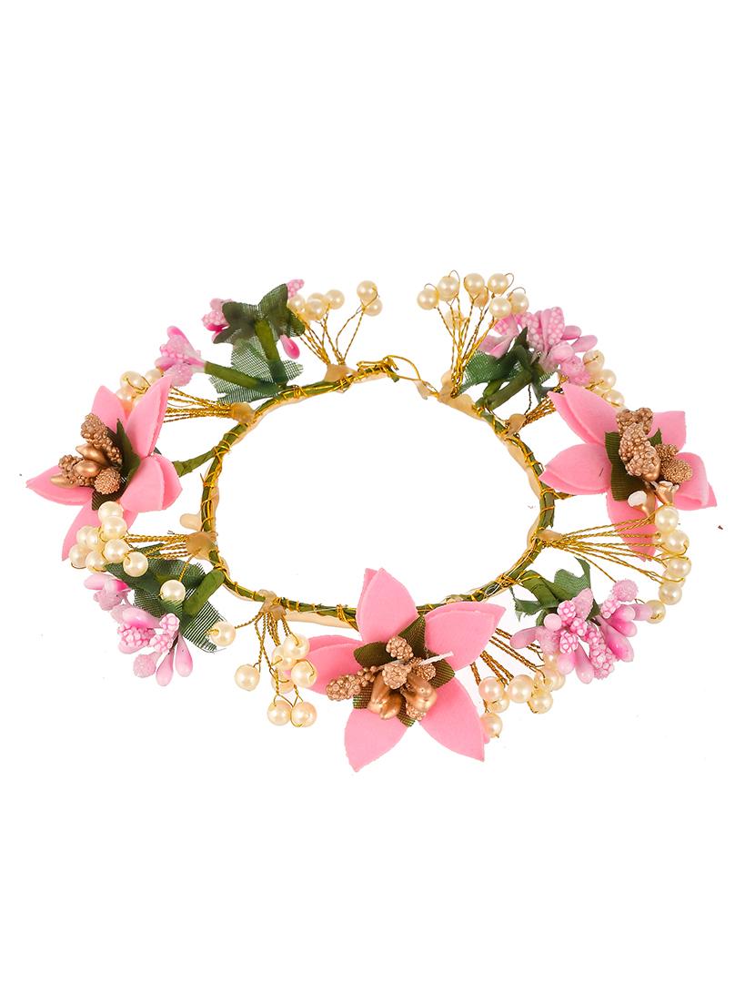 pink & gold toned embellished hair accessory set - 18384428 -  Standard Image - 1