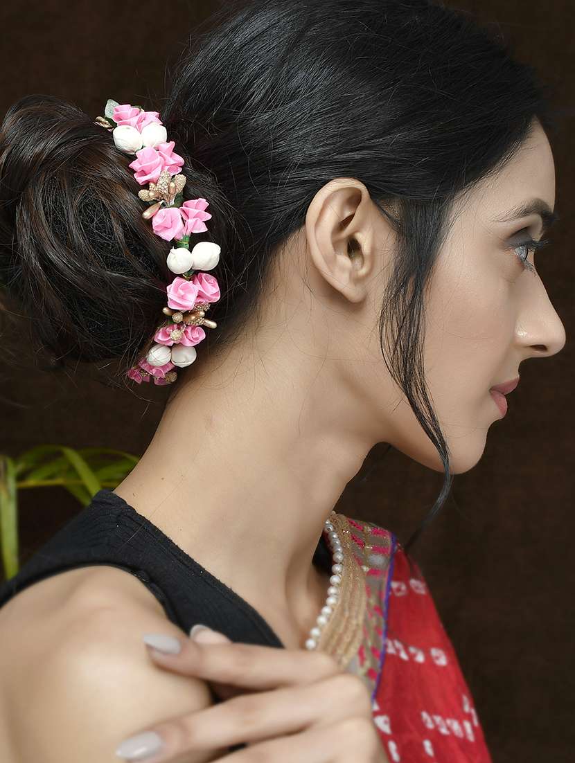  pink & gold toned embellished hair accessory set - 18384452 -  Standard Image - 4