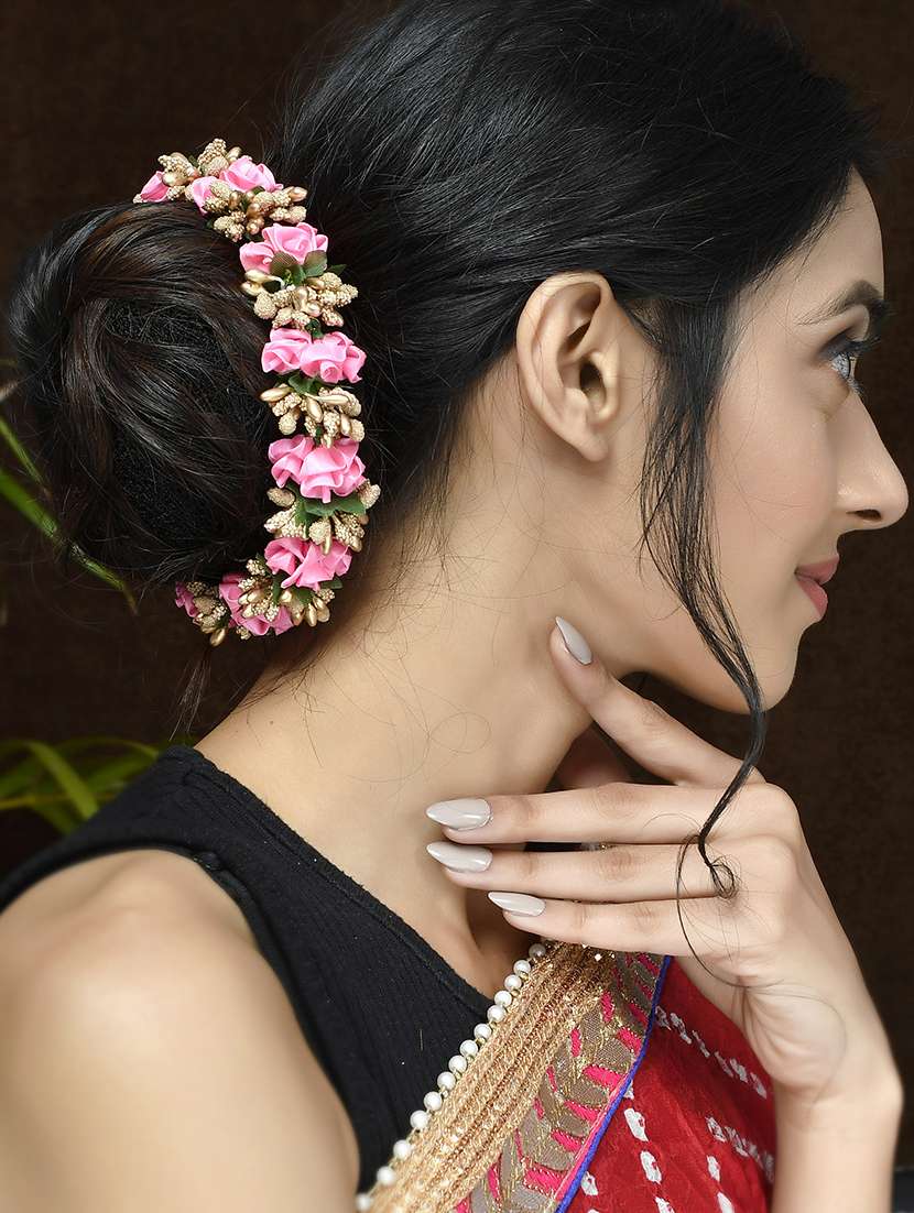 pink & gold toned embellished hair accessory set - 18384459 - Standard Image - 4