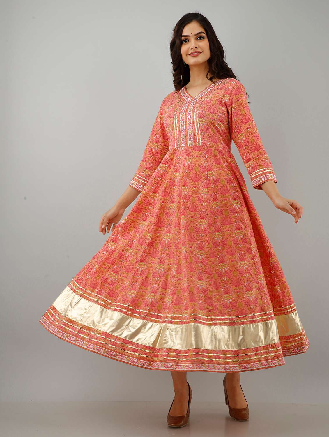 Pink Cotton Kurta Dupatta Set - 18385165 -  Standard Image - 1