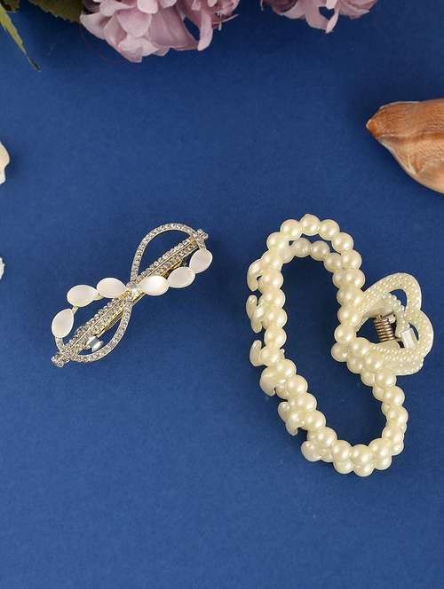 set of 2 gold toned claw clip - 18385302 -  Standard Image - 0