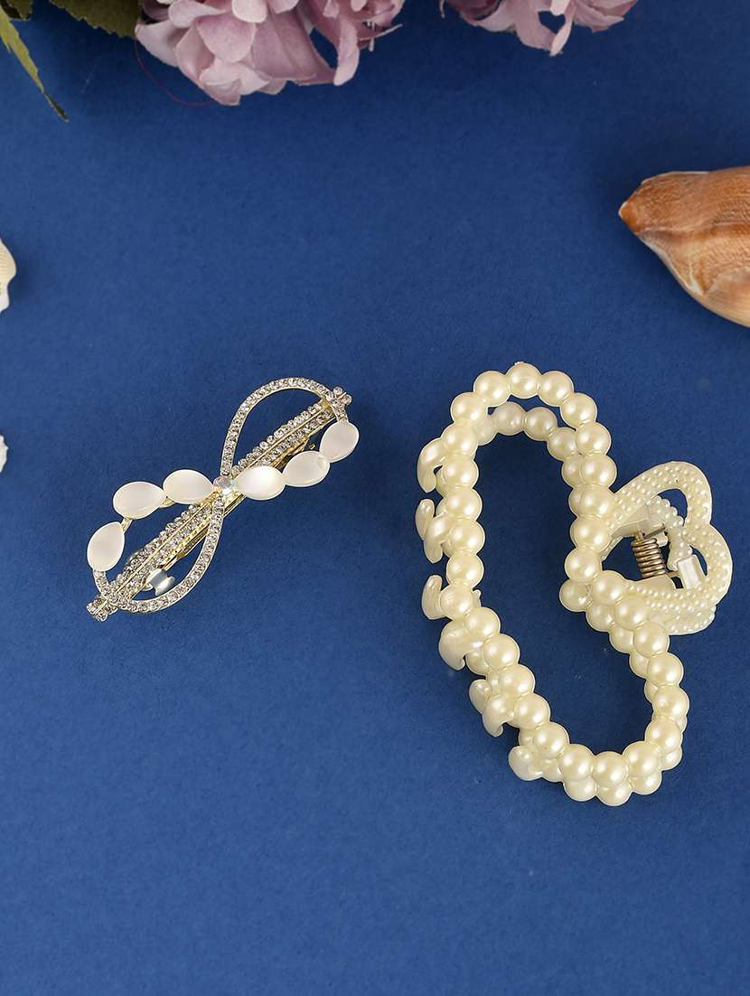 set of 2 gold toned claw clip