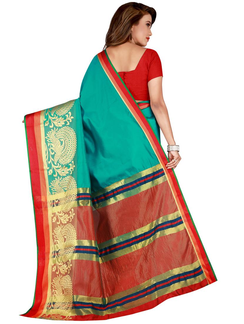 solid banarasi saree with blouse - 18385465 - Standard Image - 1