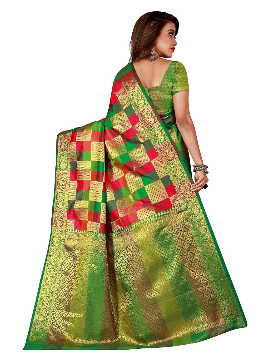 self design woven saree with blouse - 18385689 - Standard Image - 1
