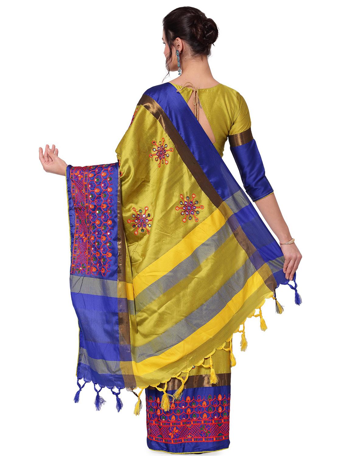 women's embroidered saree with blouse - 18385753 - Standard Image - 1
