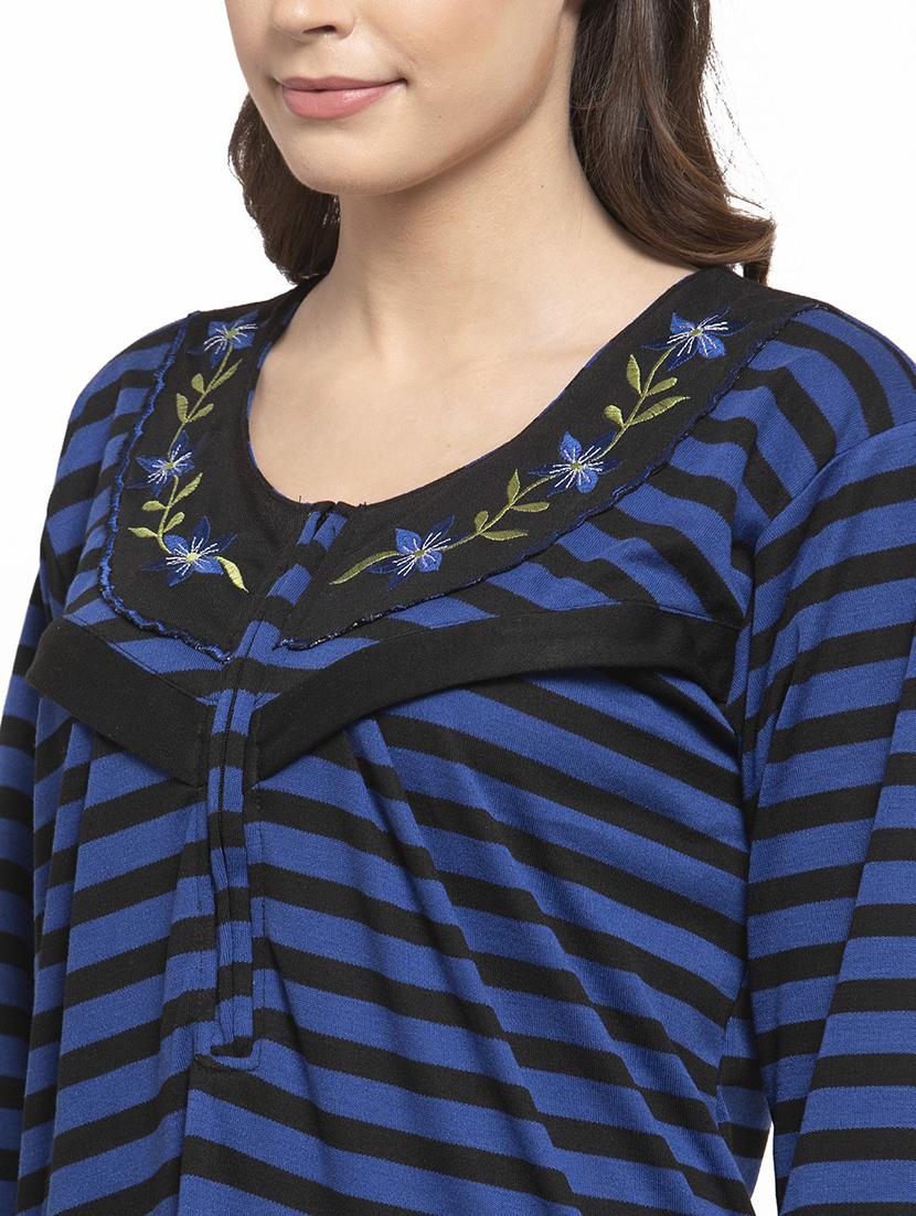 long sleeved printed nighty - 18385806 - Standard Image - 4