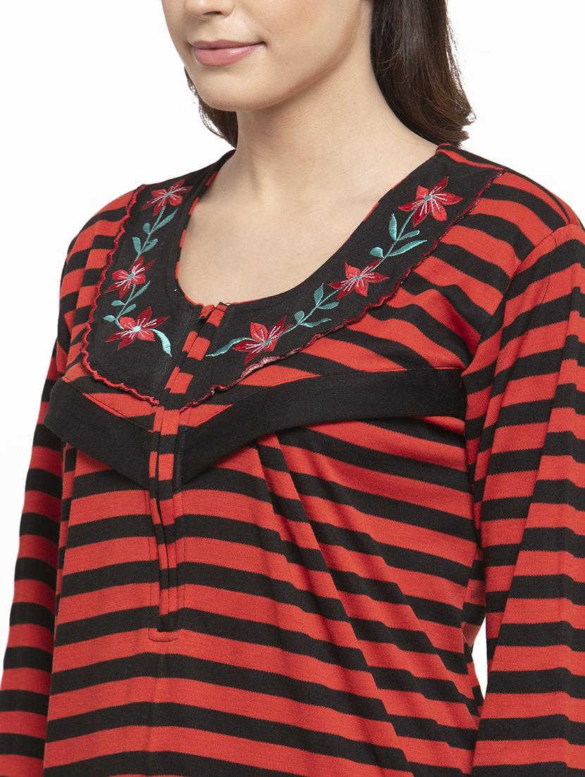 long sleeved printed nighty - 18385808 - Standard Image - 4