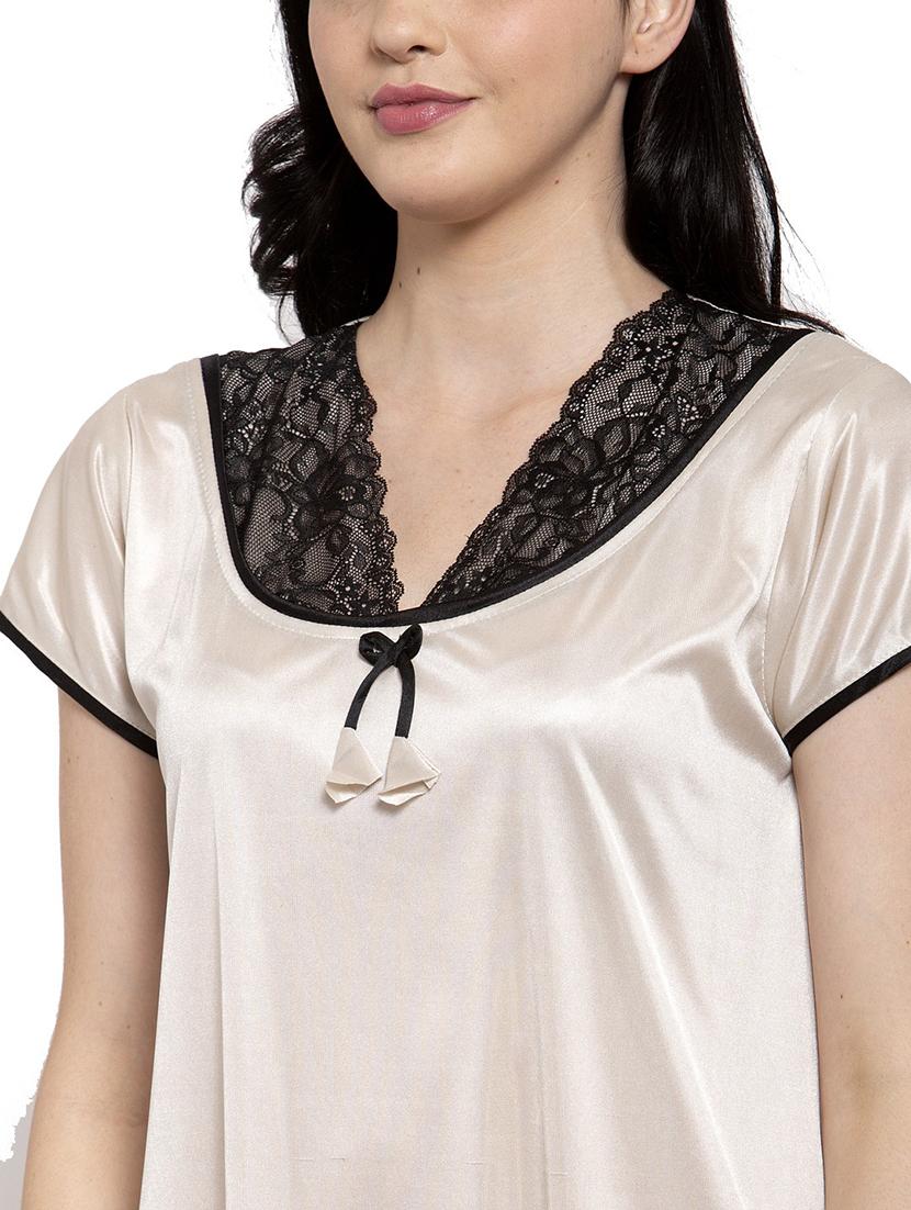 short-sleeved solid nighty - 18385835 - Standard Image - 4