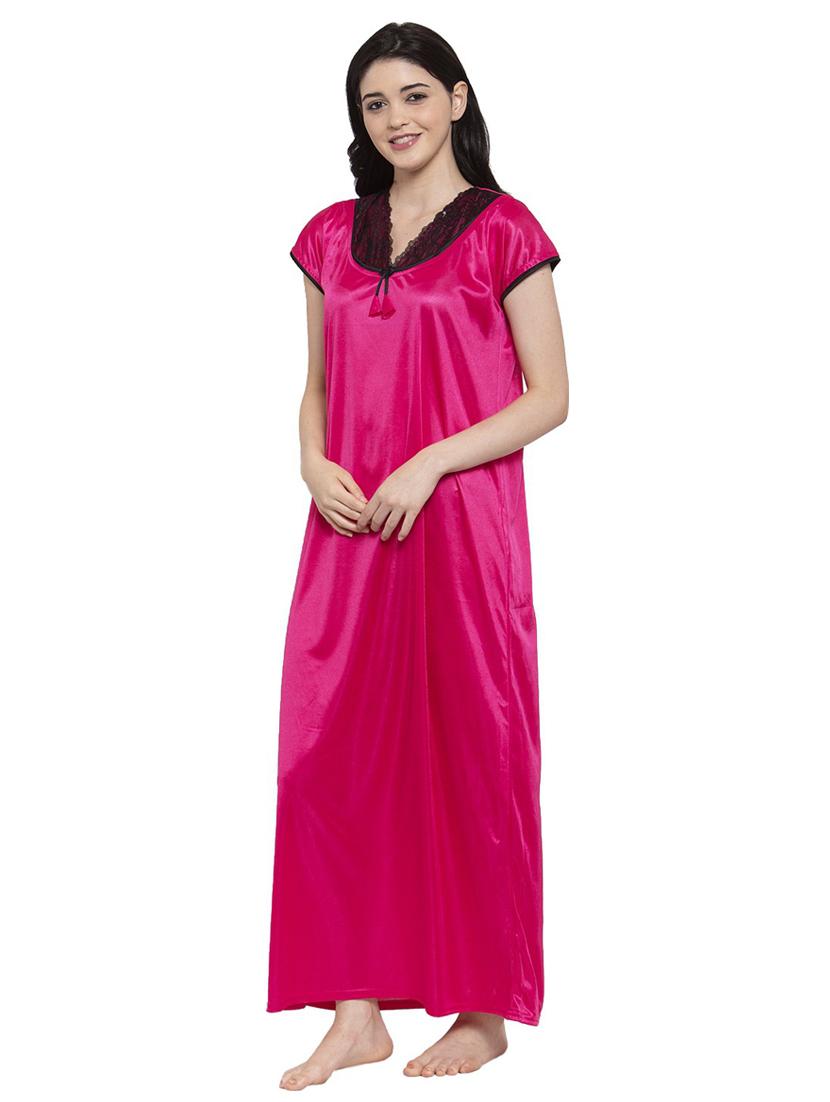 short-sleeved solid nighty - 18385913 - Standard Image - 1