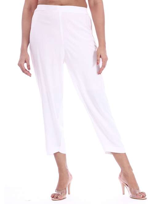 women mid rise solid cigarette pant - 18386083 -  Standard Image - 0