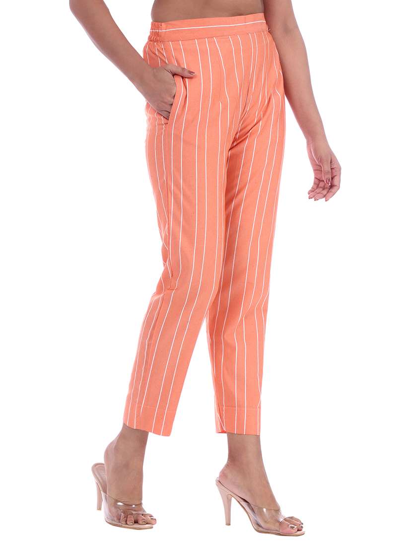 women mid rise striped cigarette pant - 18386086 -  Standard Image - 1