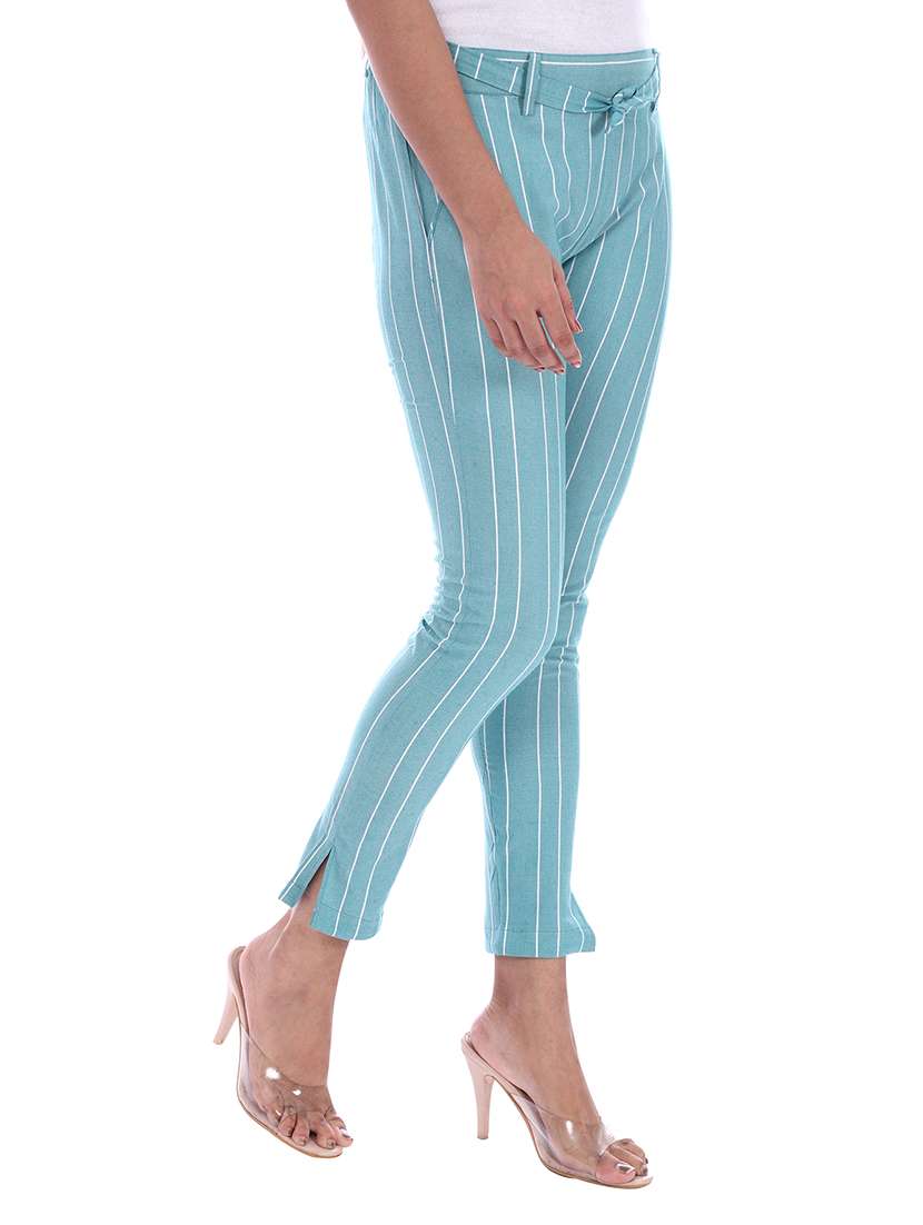 women mid rise striped cigarette pant - 18386090 -  Standard Image - 1