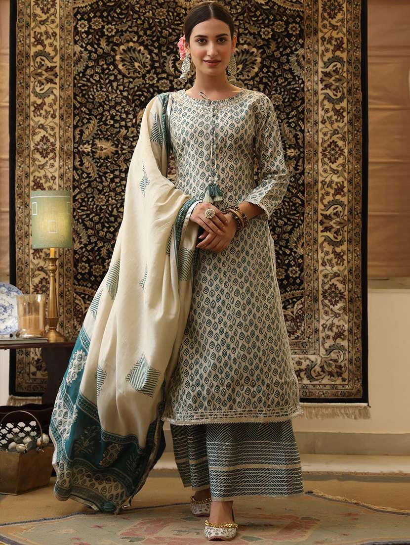 green modal kurta sharara  set