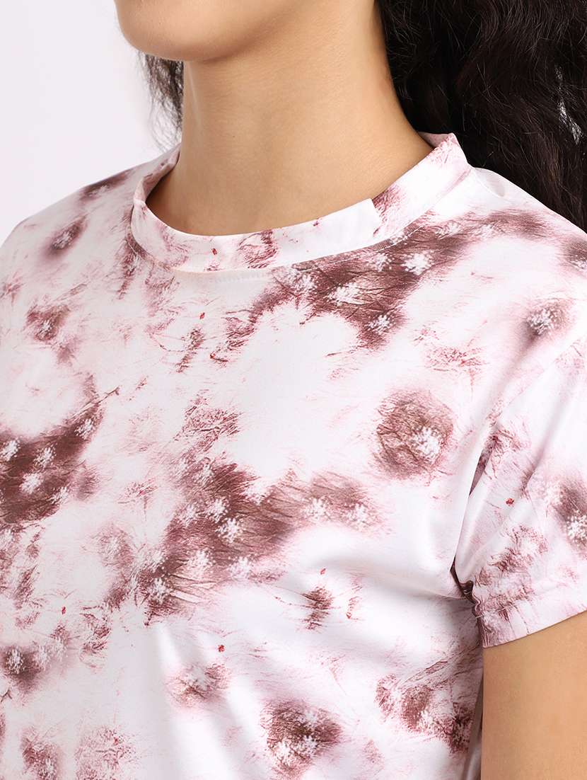 crew neck tie & dye nightwear shorts set - 18386238 - Standard Image - 4