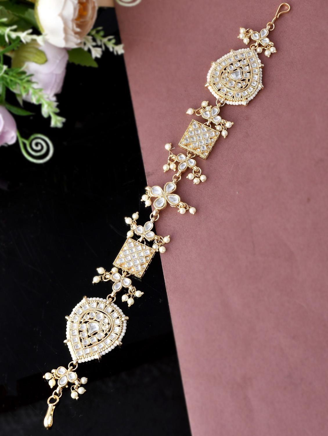 gold plated kundan maatha patti - 18386477 - Zoom Image - 0