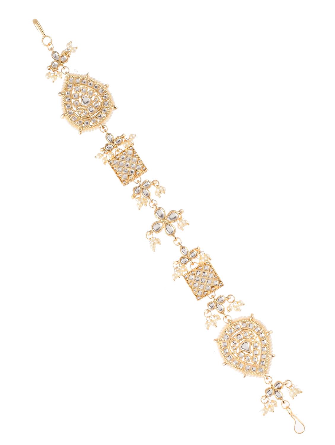 gold plated kundan maatha patti - 18386477 - Standard Image - 1