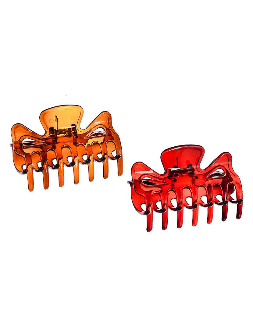 set of 2 red & brown hair claw clips - 18386489 -  Standard Image - 1