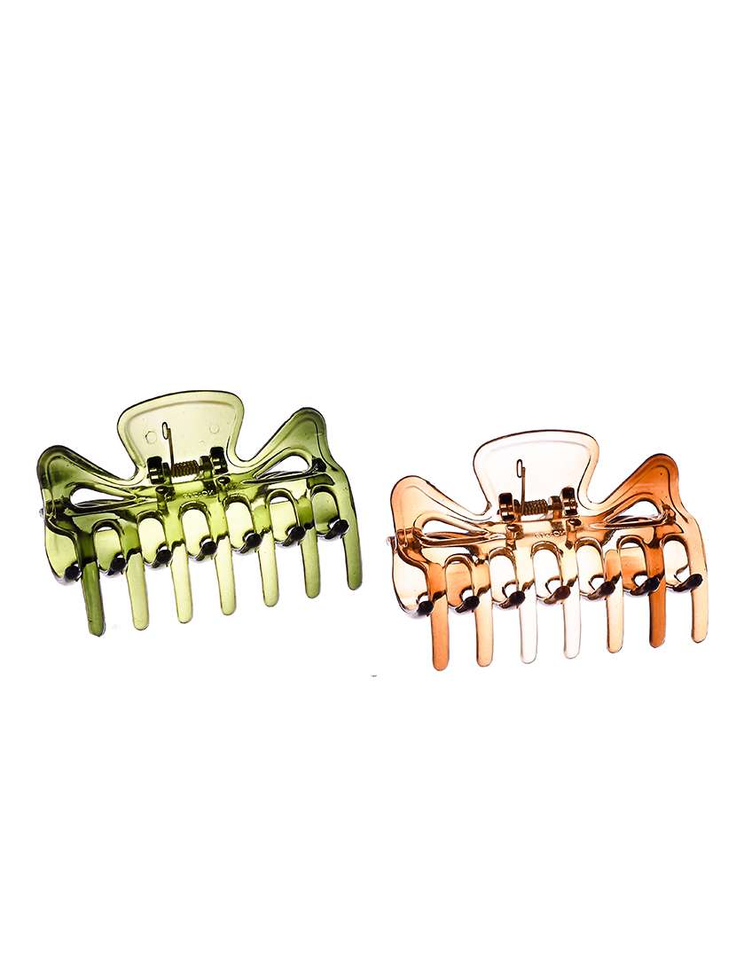 Set Of 2 Green & Brown Claw Clips - 18386491 -  Standard Image - 1