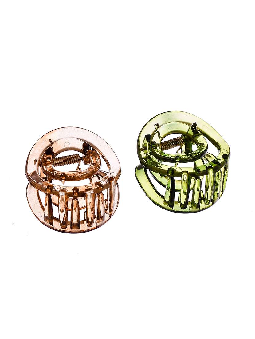 set of 2 green & brown claw clips - 18386494 -  Standard Image - 1