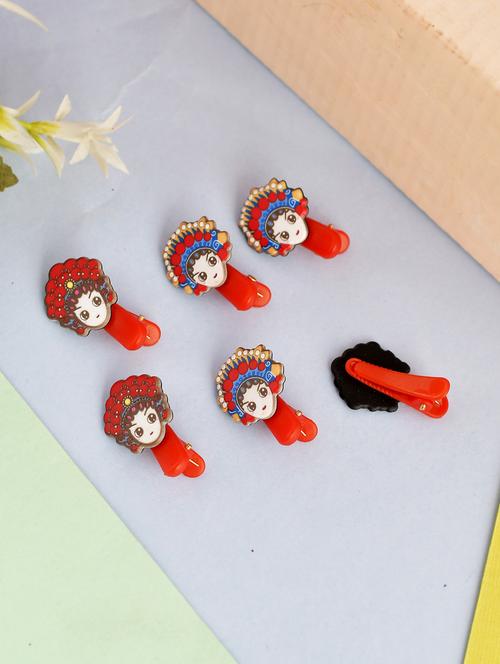 set of 6 japanese doll alligator pin - 18386565 - Standard Image - 0