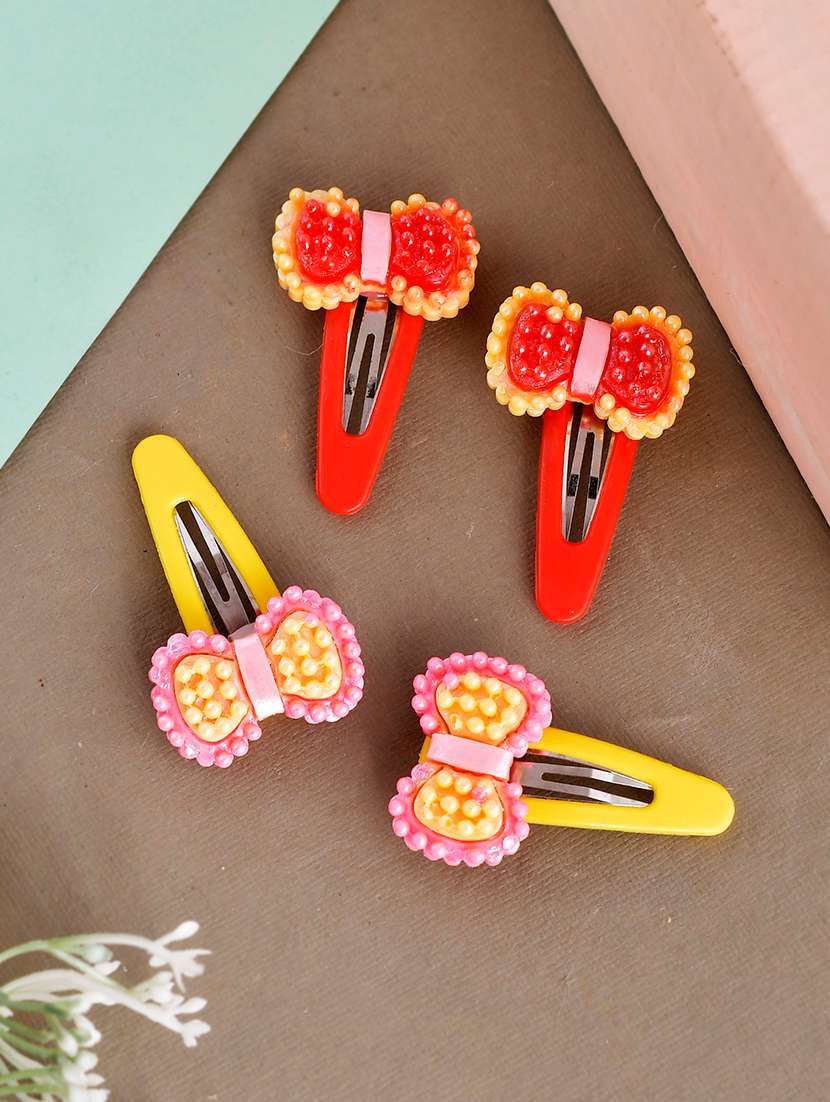 set of 4 bow hair pin