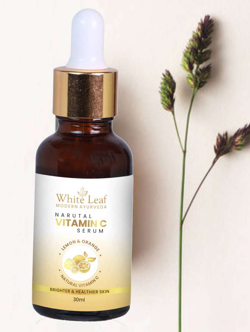 white leaf vitamin c face serum 30ml skin illuminating for glowing skin(reduce finelines, wrinkle, pigmentation) lemon & extract
