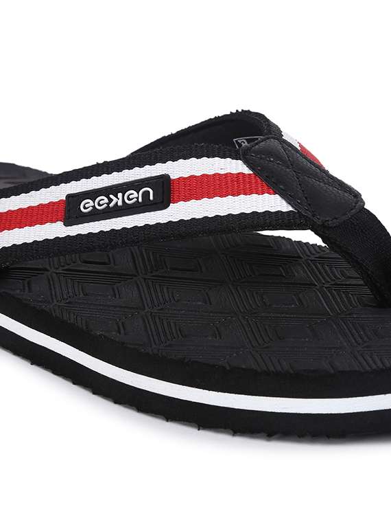 black rubber slip on flip flops - 18386891 -  Standard Image - 4