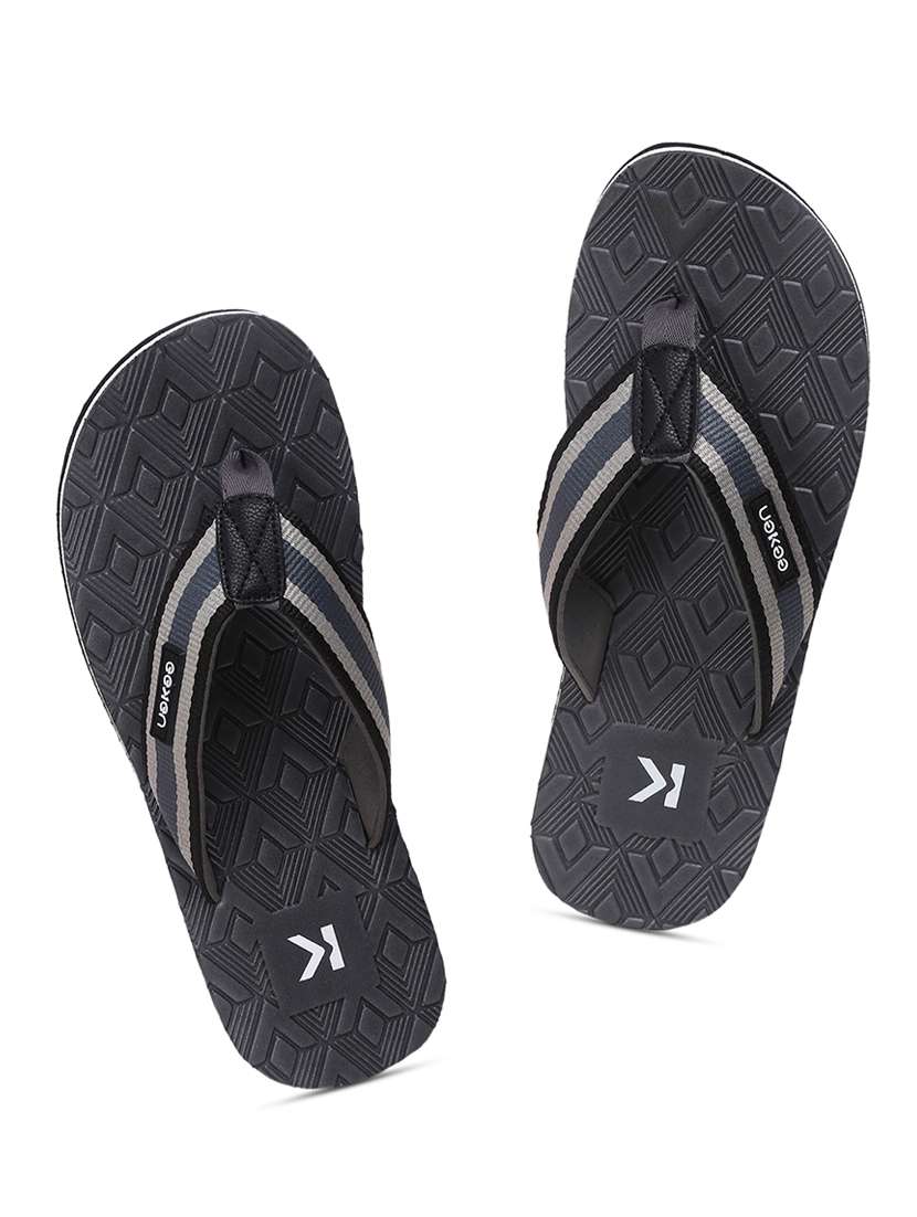 grey rubber slip on flip flops