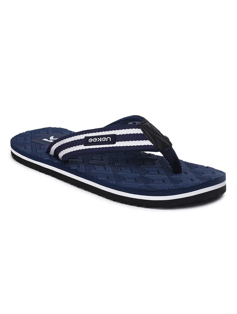 navy rubber slip on flip flops - 18386893 - Standard Image - 1