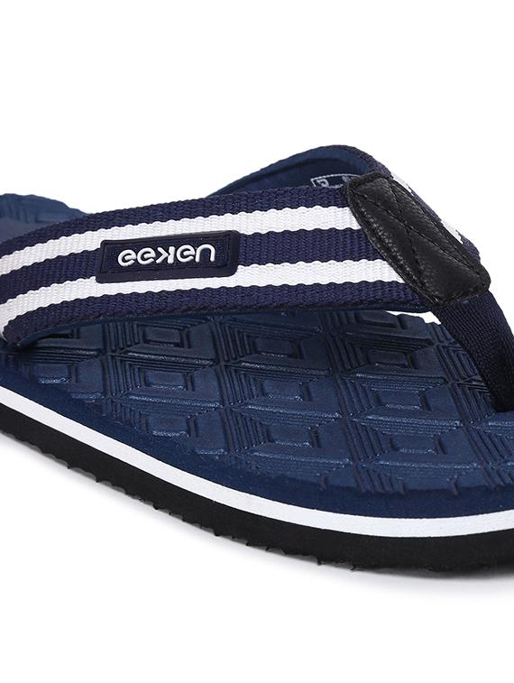navy rubber slip on flip flops - 18386893 - Standard Image - 4