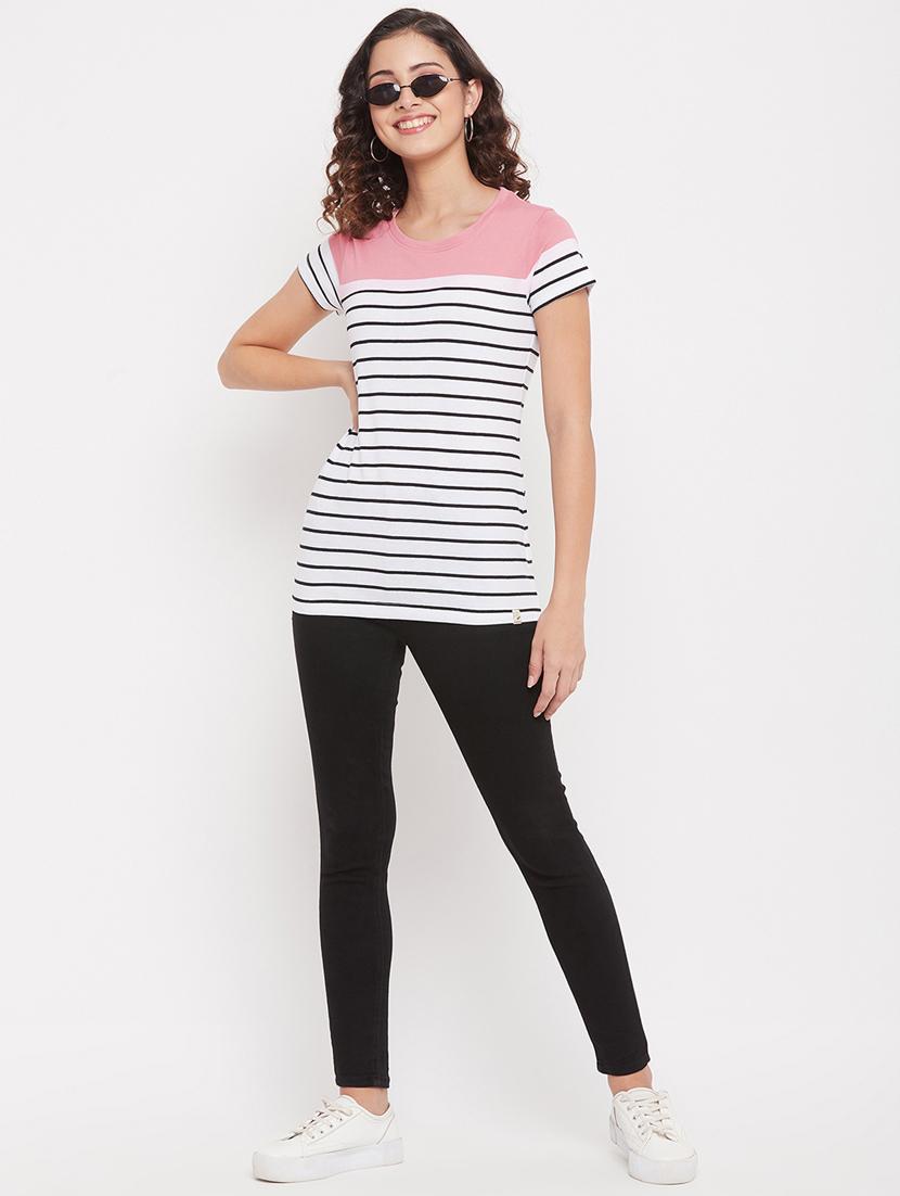 round neck striped regular tee - 18387073 - Standard Image - 4