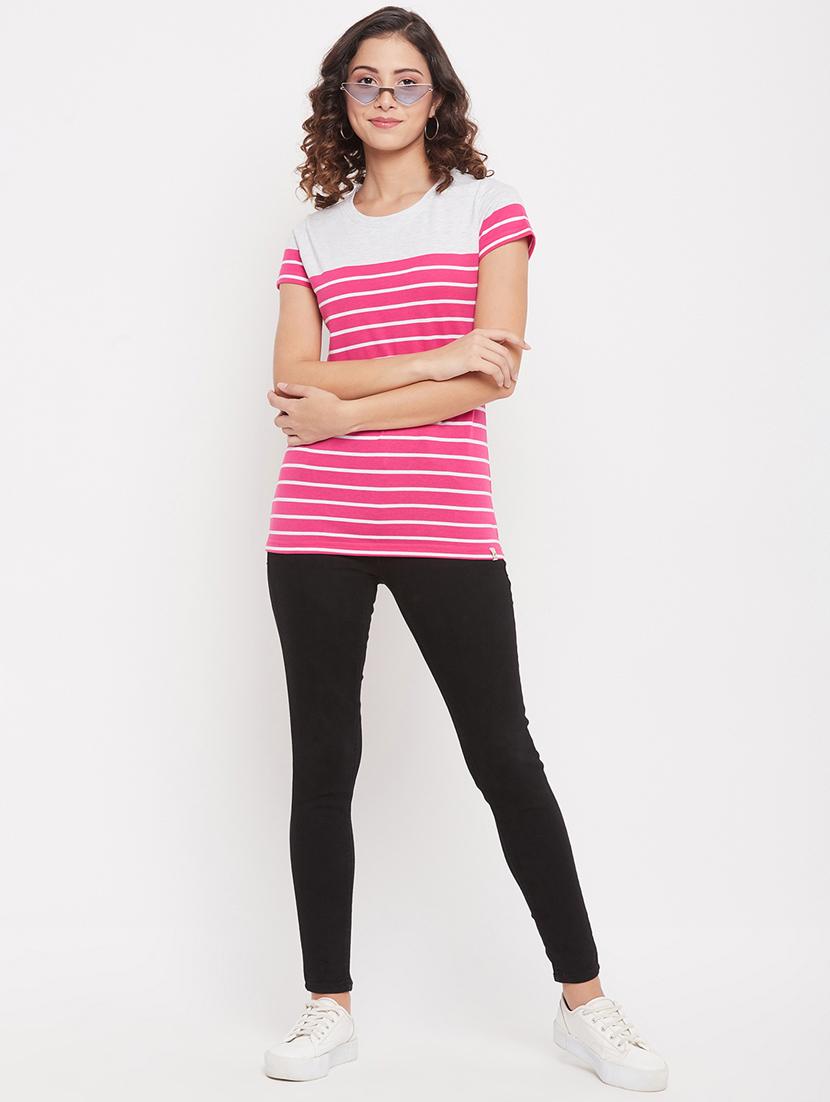 round neck striped regular tee - 18387074 - Standard Image - 4