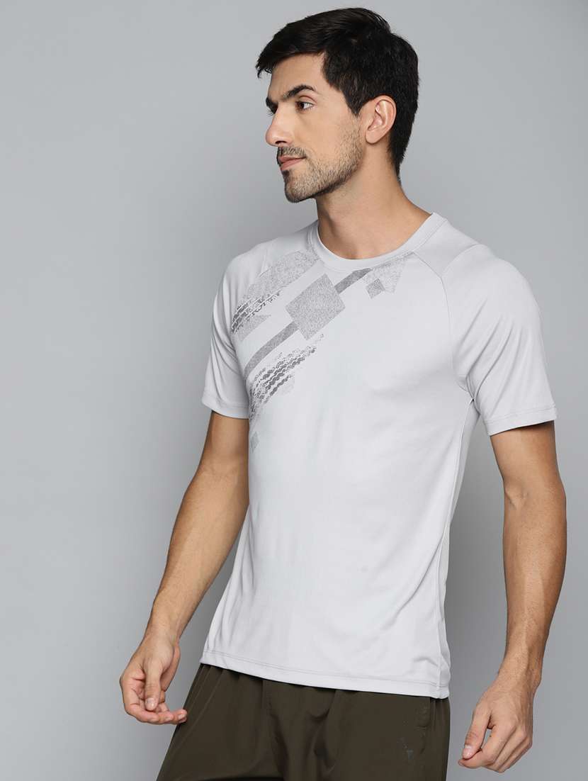 grey chest-printed t-shirt - 18387146 -  Standard Image - 1