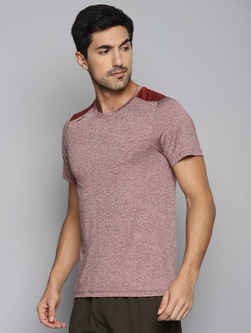 maroon melange t-shirt - 18387153 - Standard Image - 1