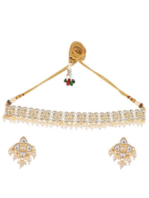 white brass necklaces and earring - 18387597 - Standard Image - 0