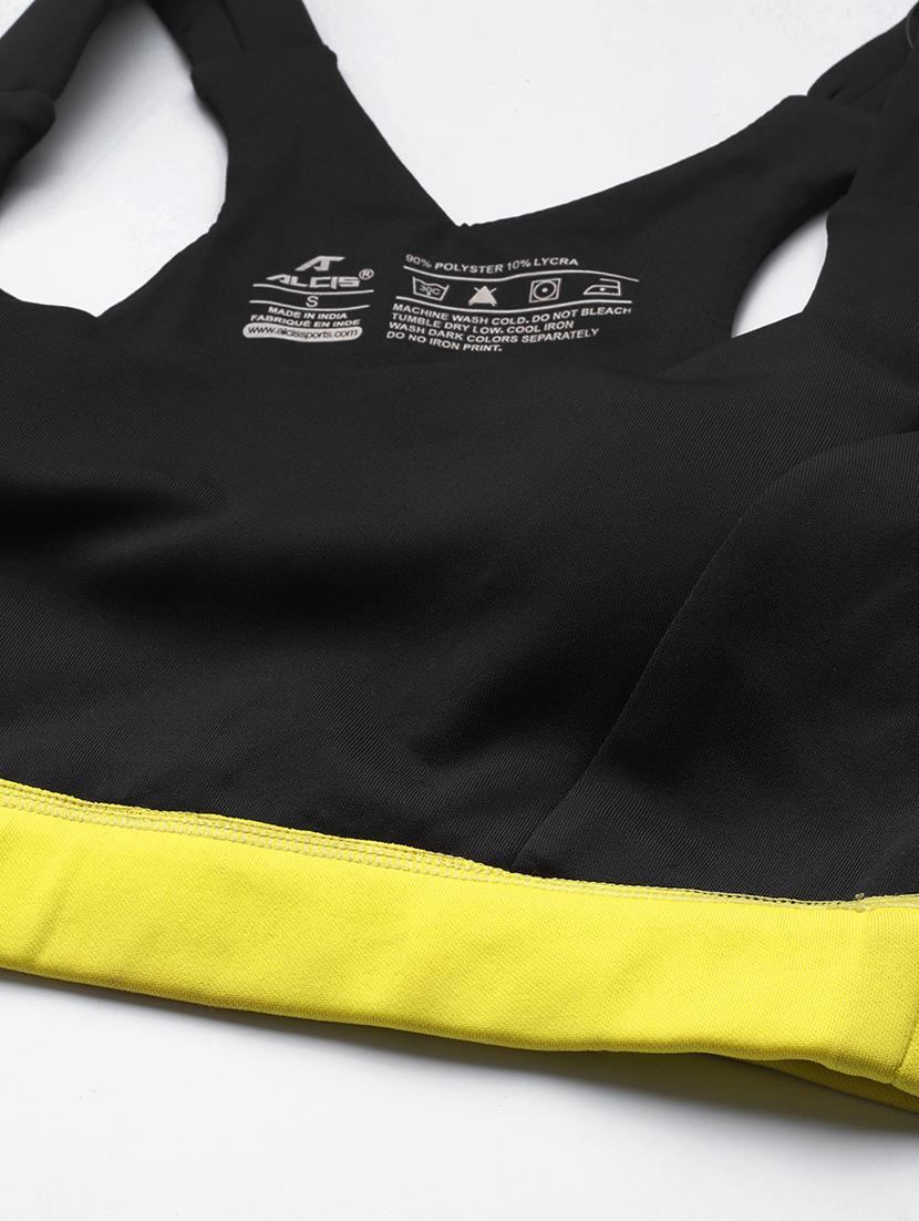 round neck solid sports bra - 18387661 - Standard Image - 4