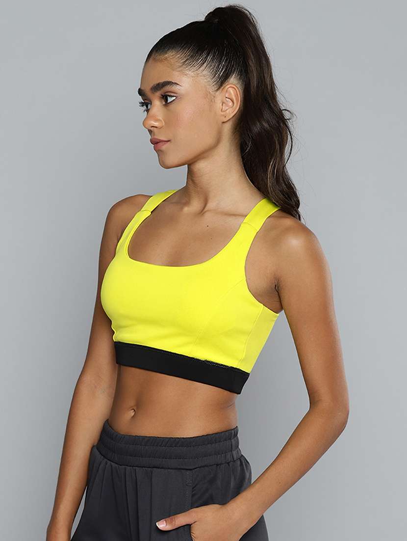 round neck solid sports bra - 18387662 -  Standard Image - 1