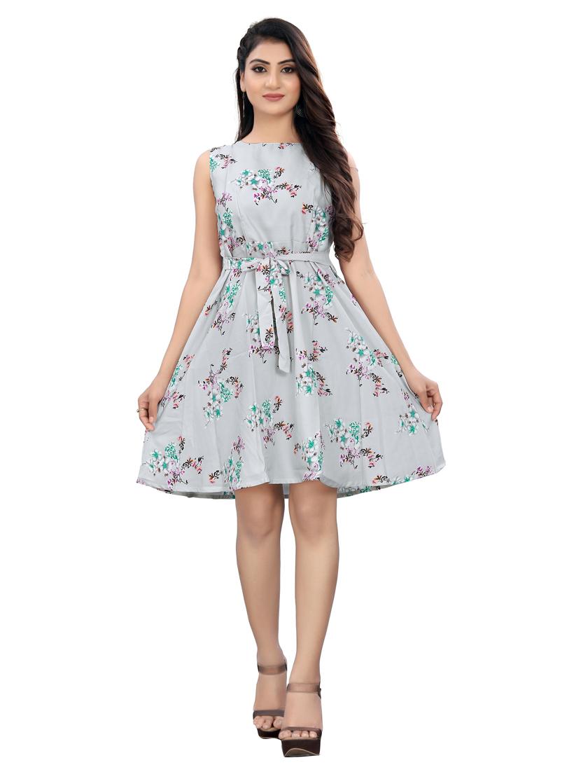 sleeveless floral fit & flare dress - 18387925 - Standard Image - 1