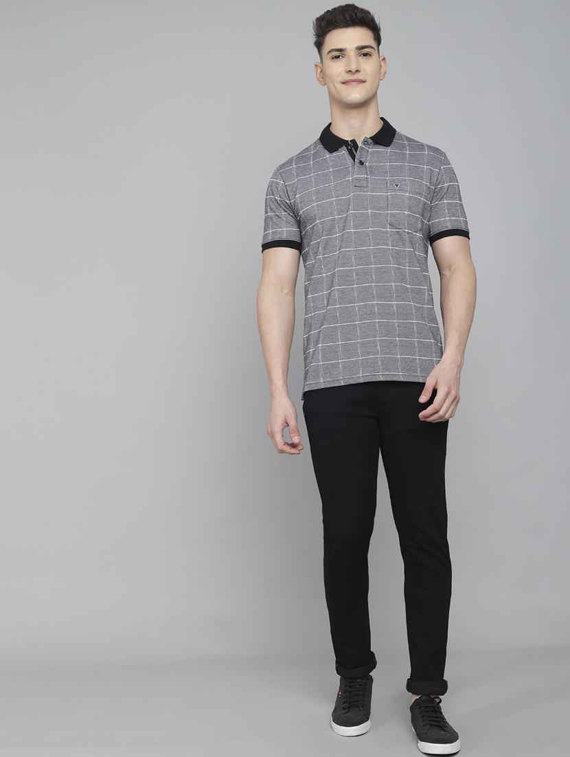 grey checkered polo t-shirt - 18388251 - Standard Image - 4
