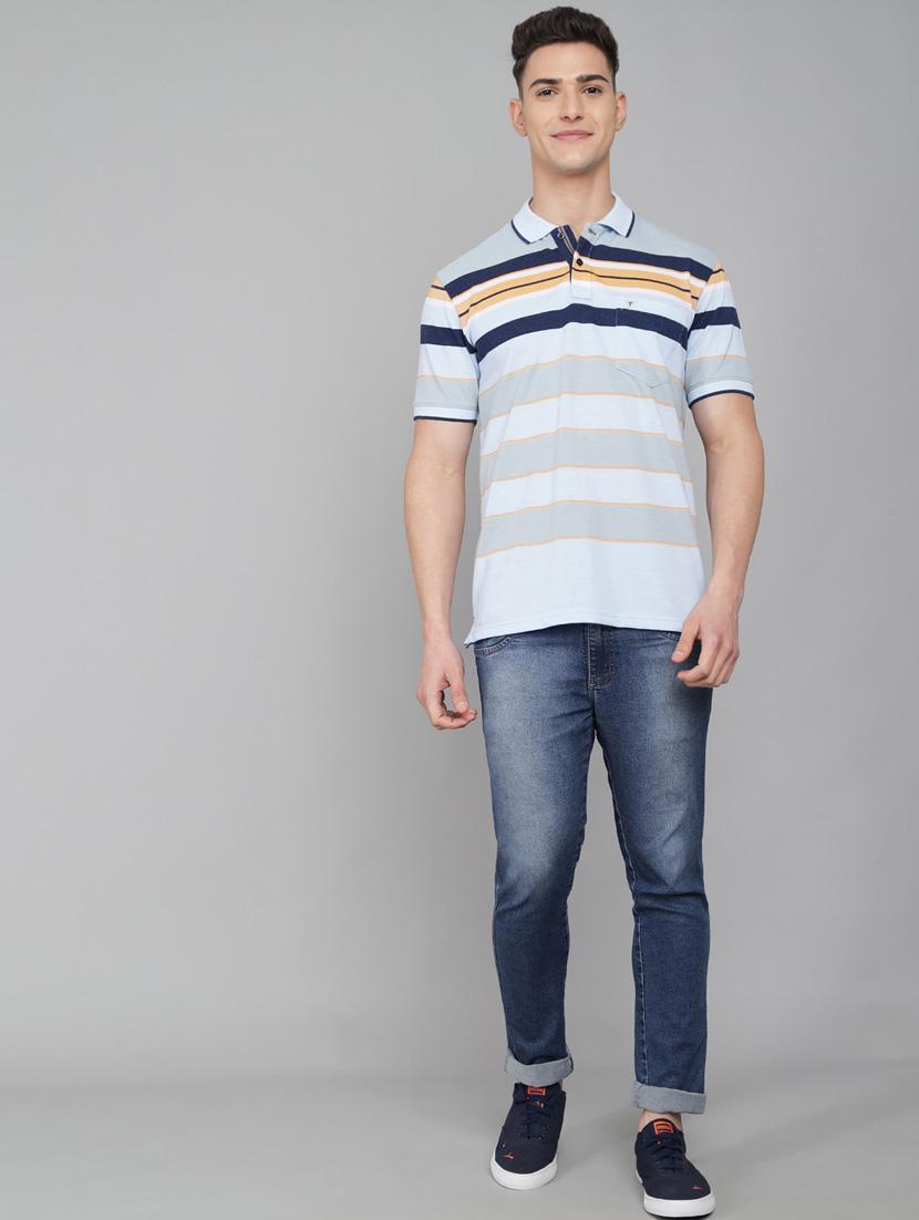 light-blue striped polo t-shirt - 18388254 - Standard Image - 4