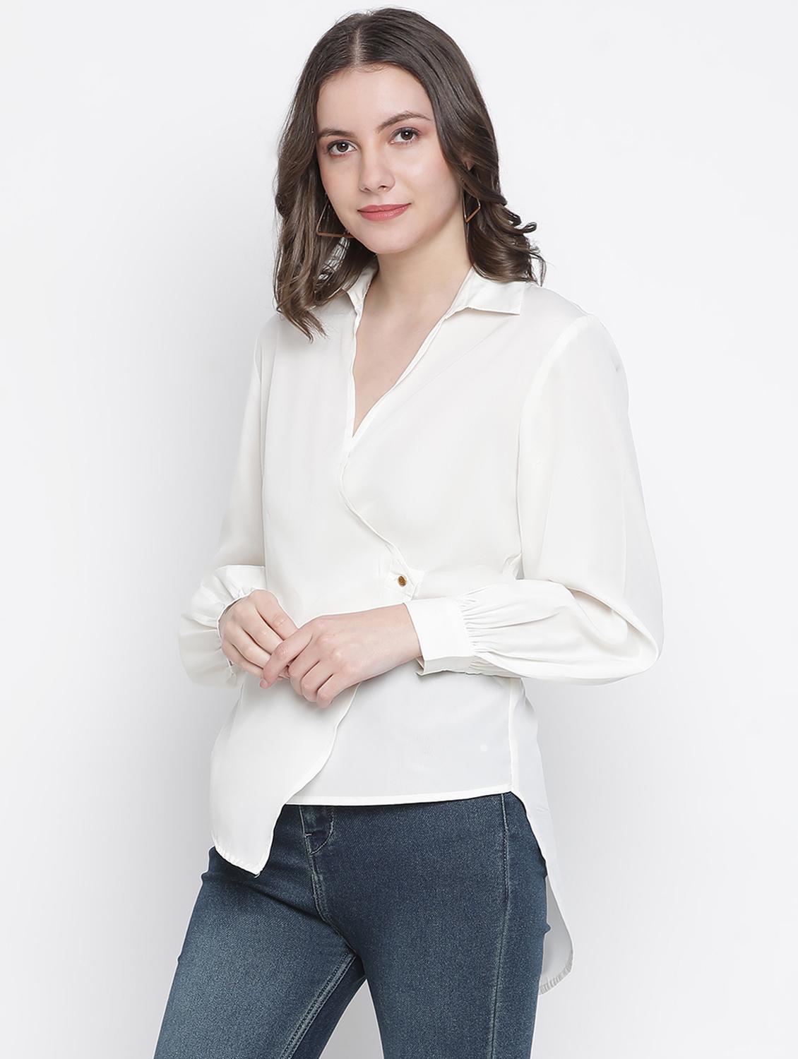 overlap neck high low top - 18388483 - Standard Image - 1