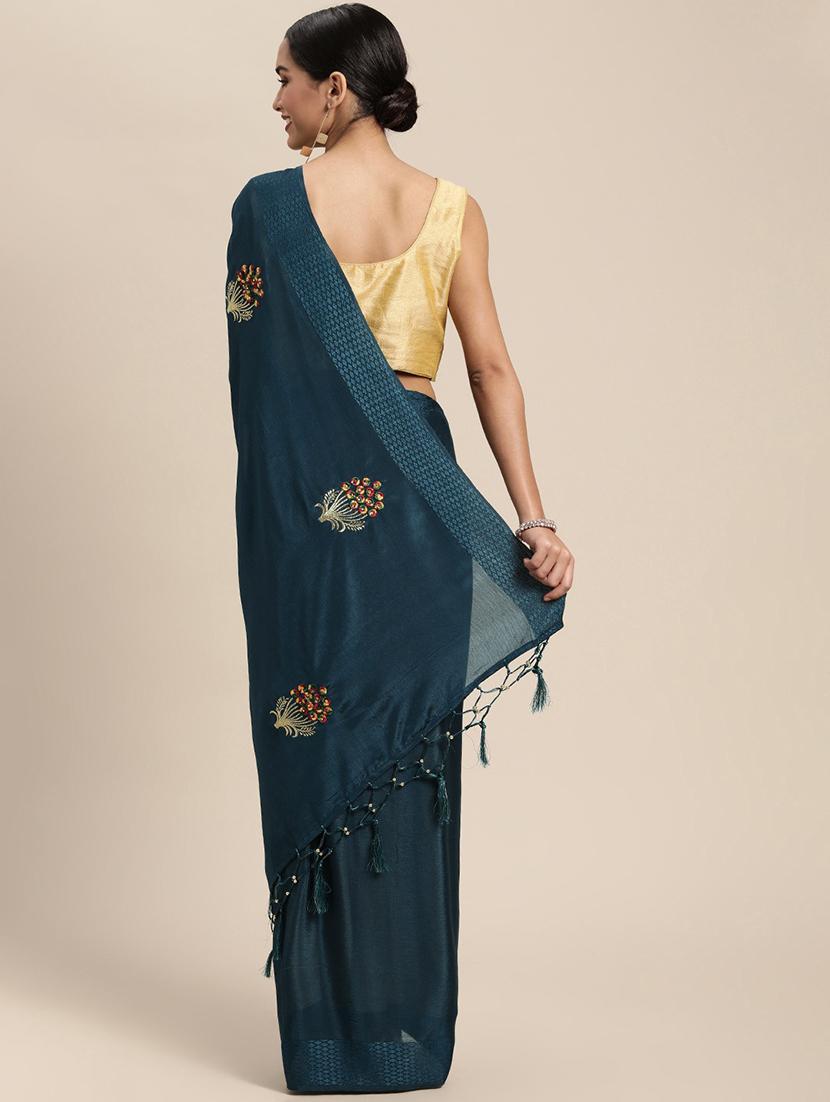 floral embroidered saree with blouse - 18388703 -  Standard Image - 1