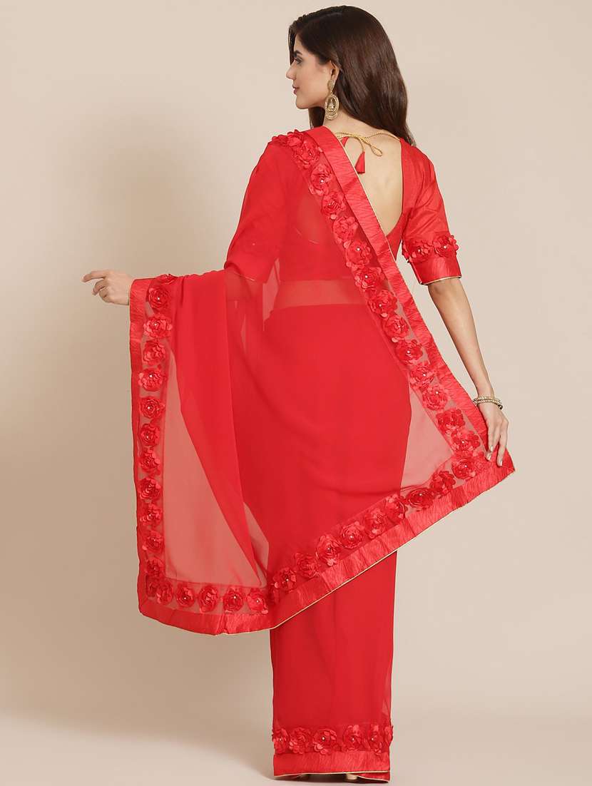 women's embroidered saree with blouse - 18389413 -  Standard Image - 1