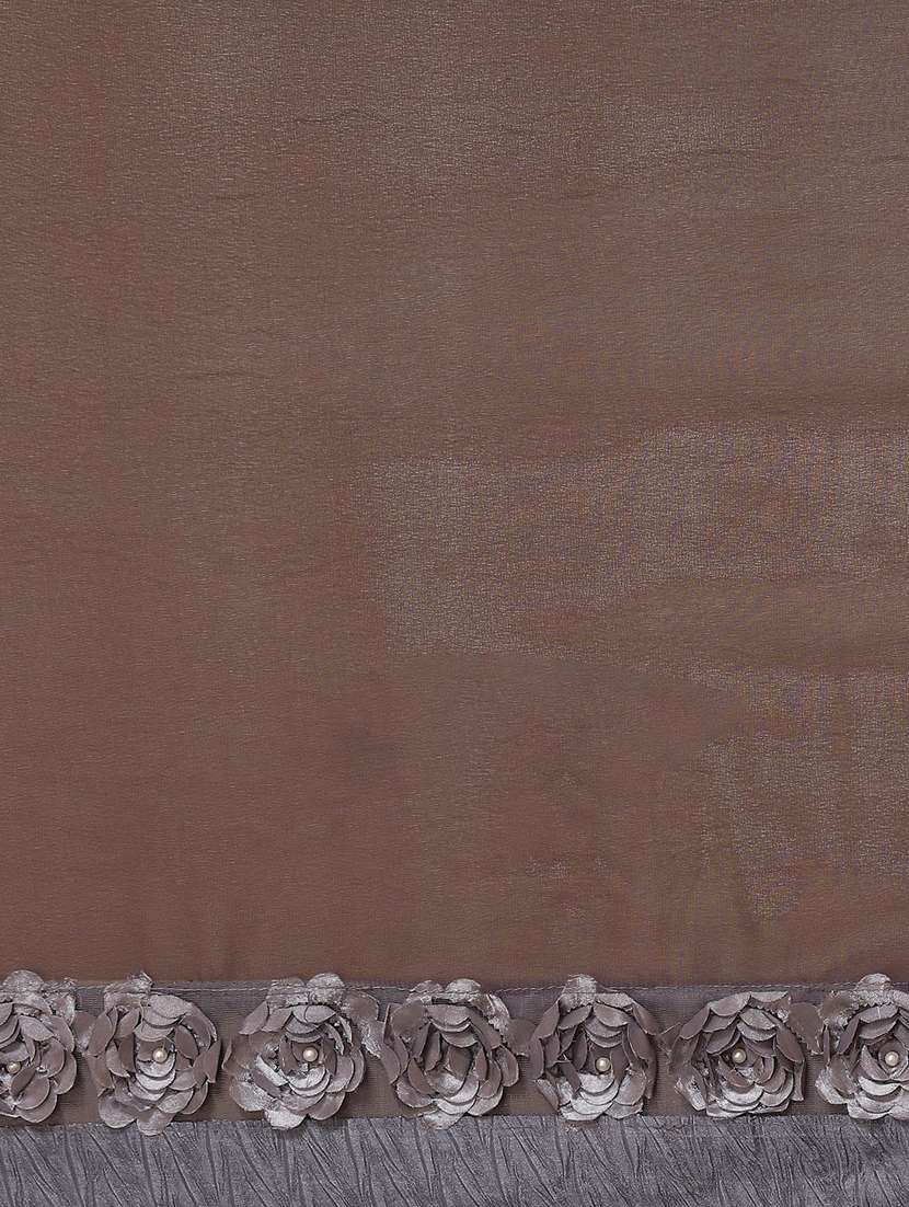 women's bordered royal blue colored saree with blouse - 18389418 -  Standard Image - 4