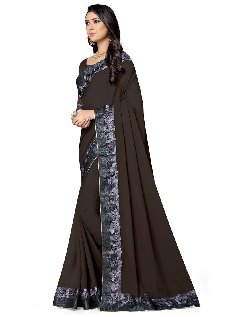 women's floral grey colored saree with blouse - 18389593 -  Standard Image - 1